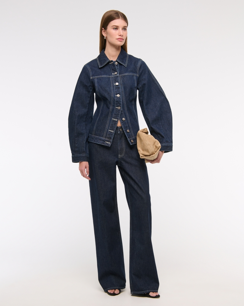 Slim Barrel Sleeve Denim Jacket