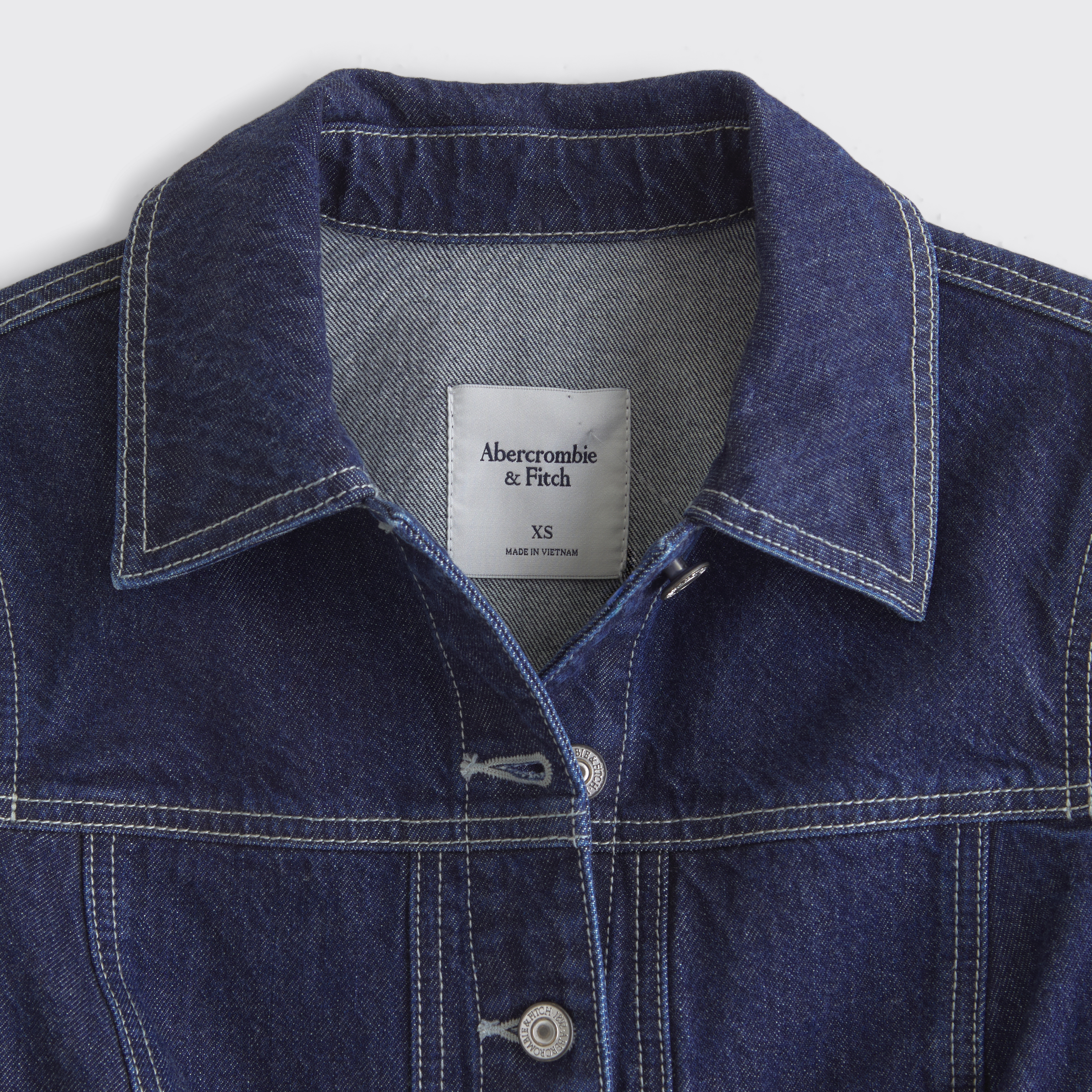 Abercrombie & Fitch Slim Barrel Sleeve Denim Jacket In Blue