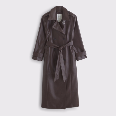 Женские куртки Abercrombie & Fitch Vegan Leather Trench Coat