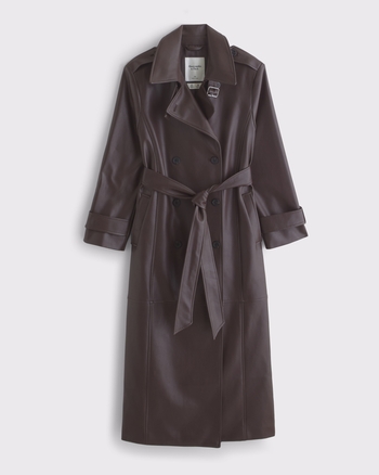 Vegan Leather Trench Coat from Abercrombie & Fitch - $119.99