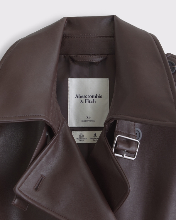 Vegan Leather Trench Coat