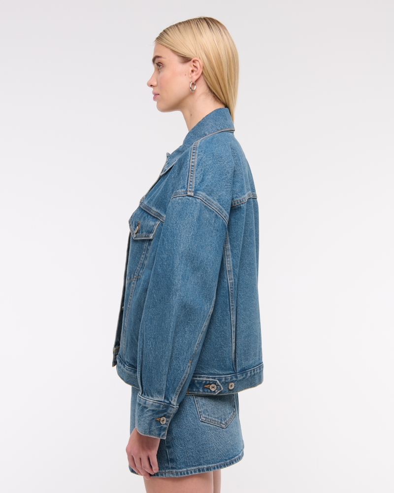 Distressed Denim Trucker Jacket