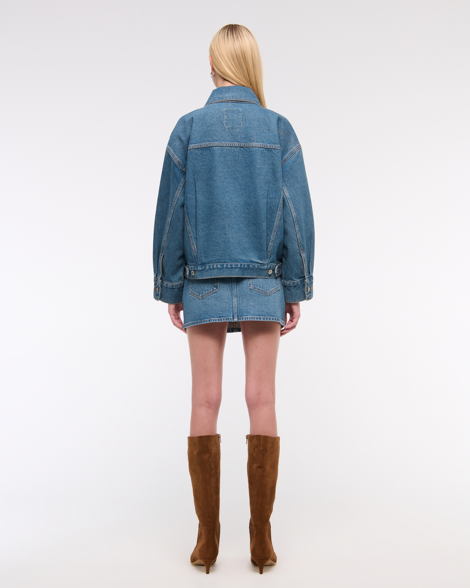 Oversized Distressed Denim Trucker Jacket