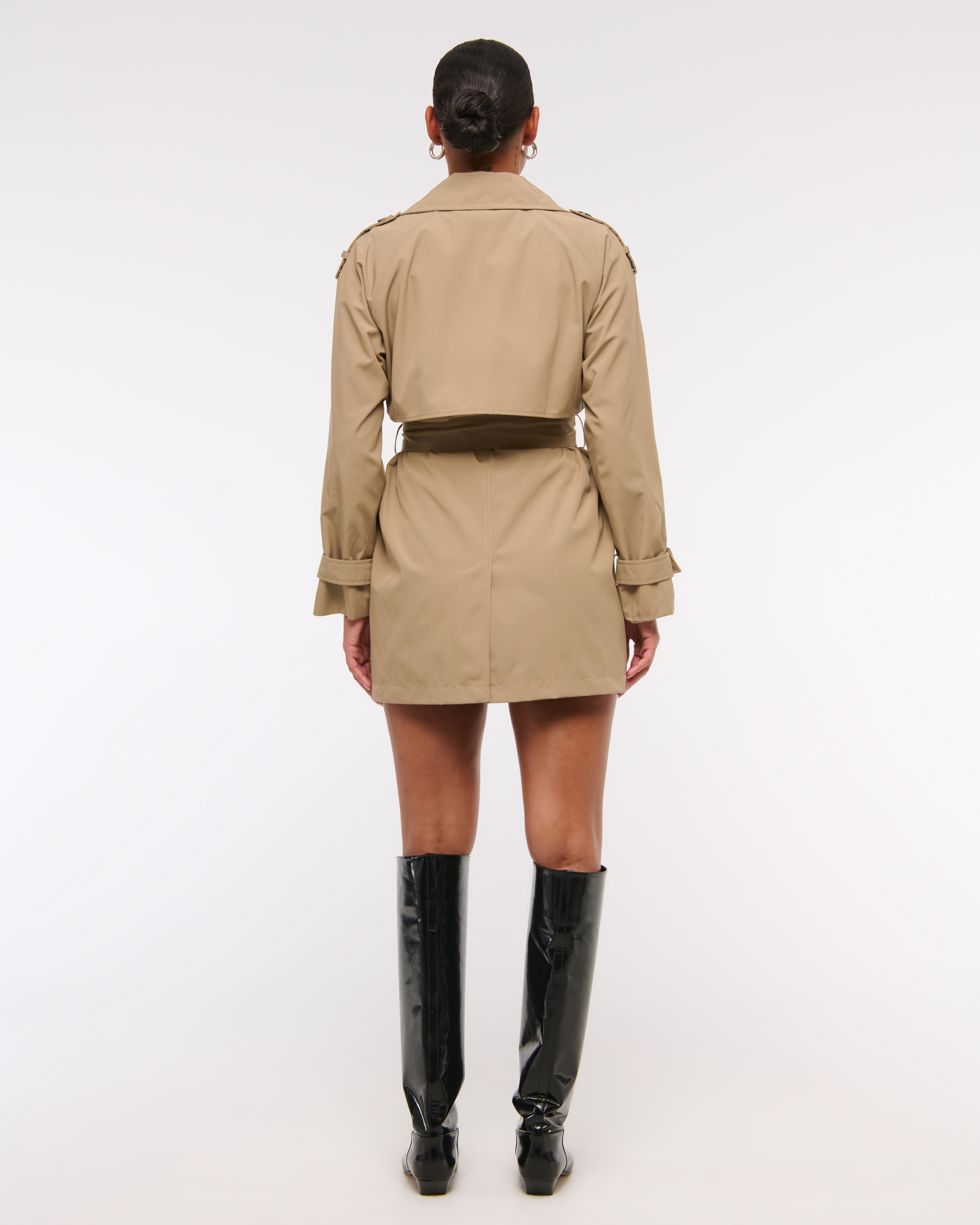 Abercrombie & Fitch Mid-length Trench Coat In Brown