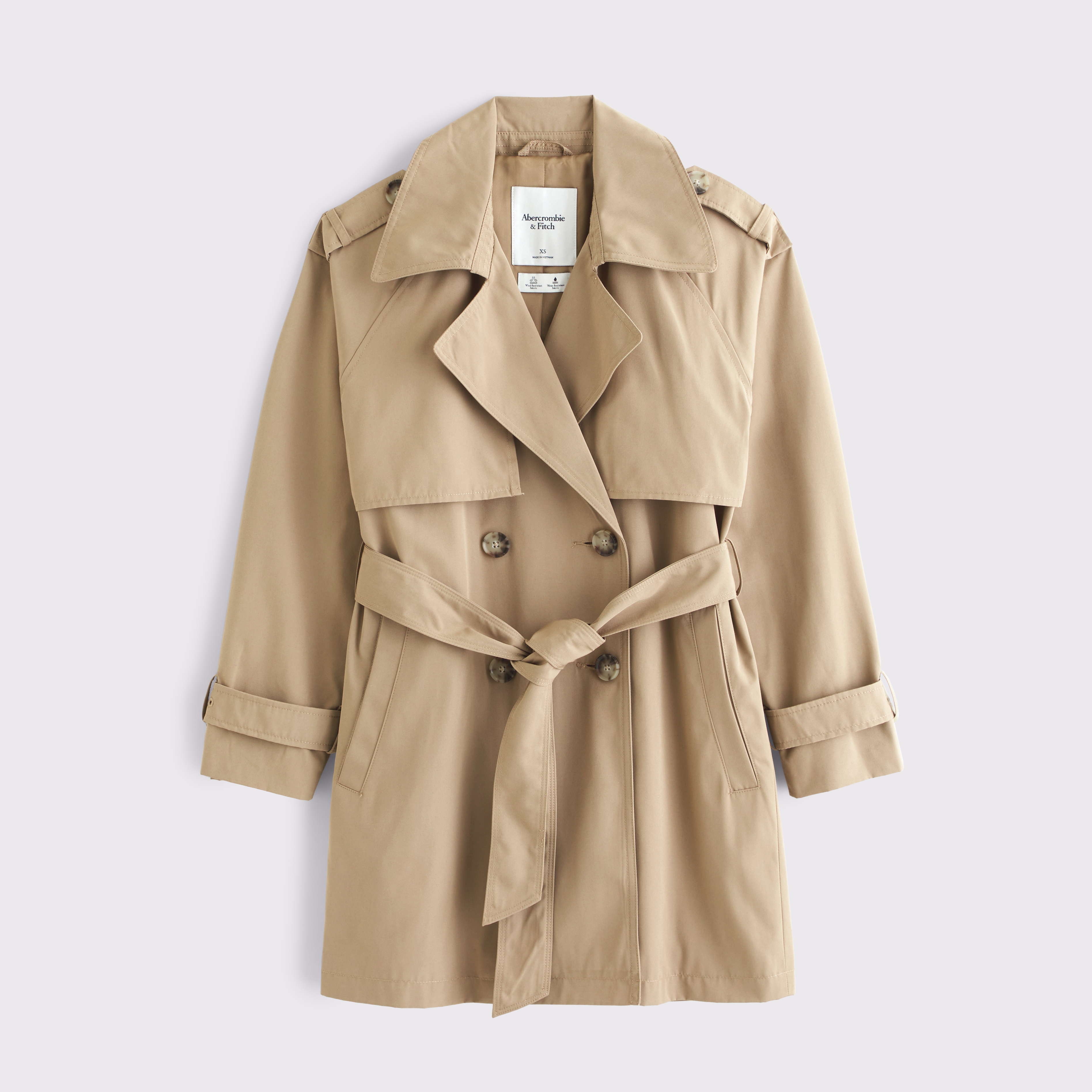 Abercrombie & Fitch Mid-length Trench Coat In Brown