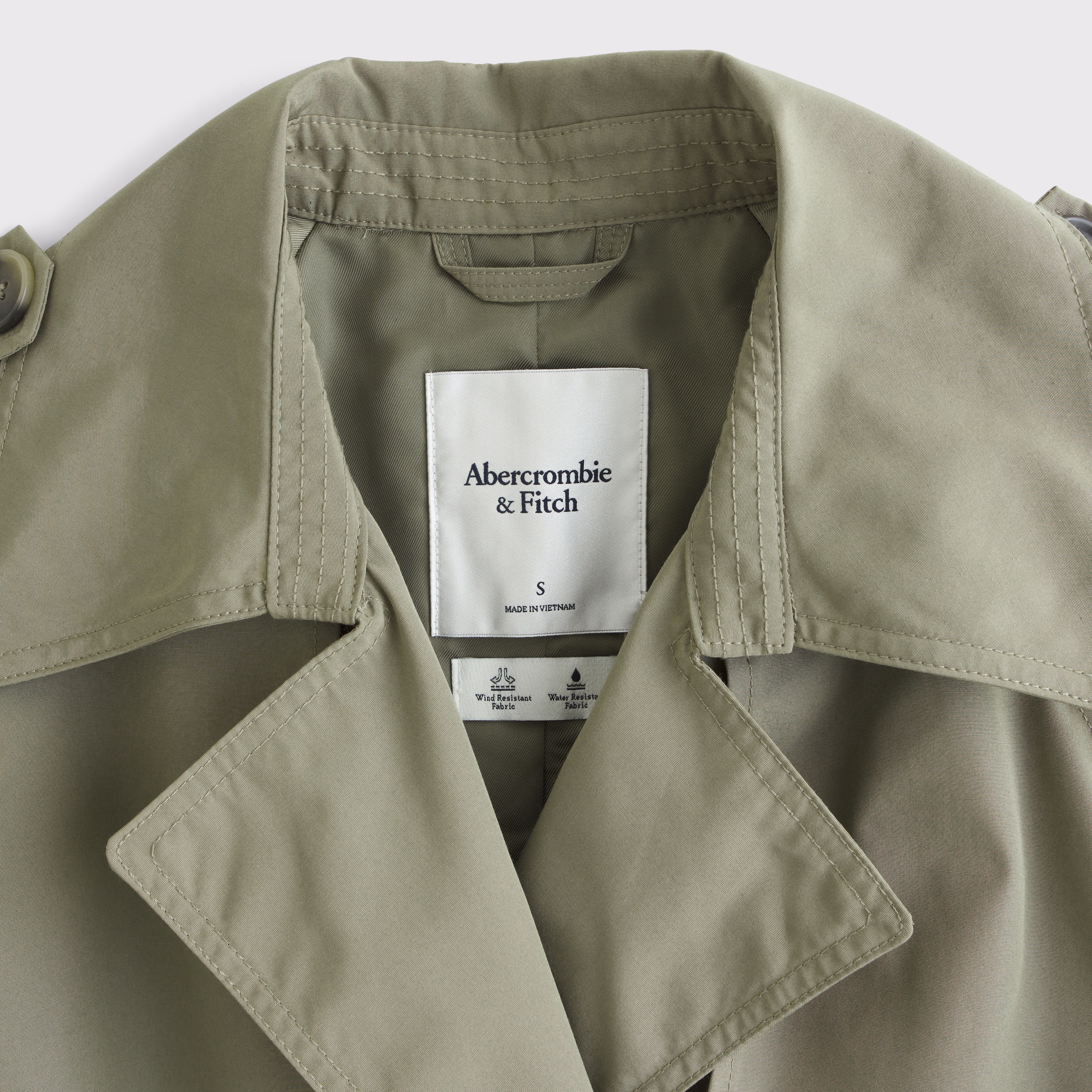 Abercrombie & Fitch Mid-length Trench Coat In Green