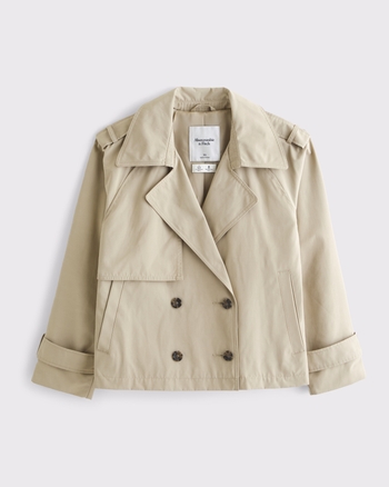 Women's Relaxed Short Trench Coat | Women's Coats & Jackets | Abercrombie.com