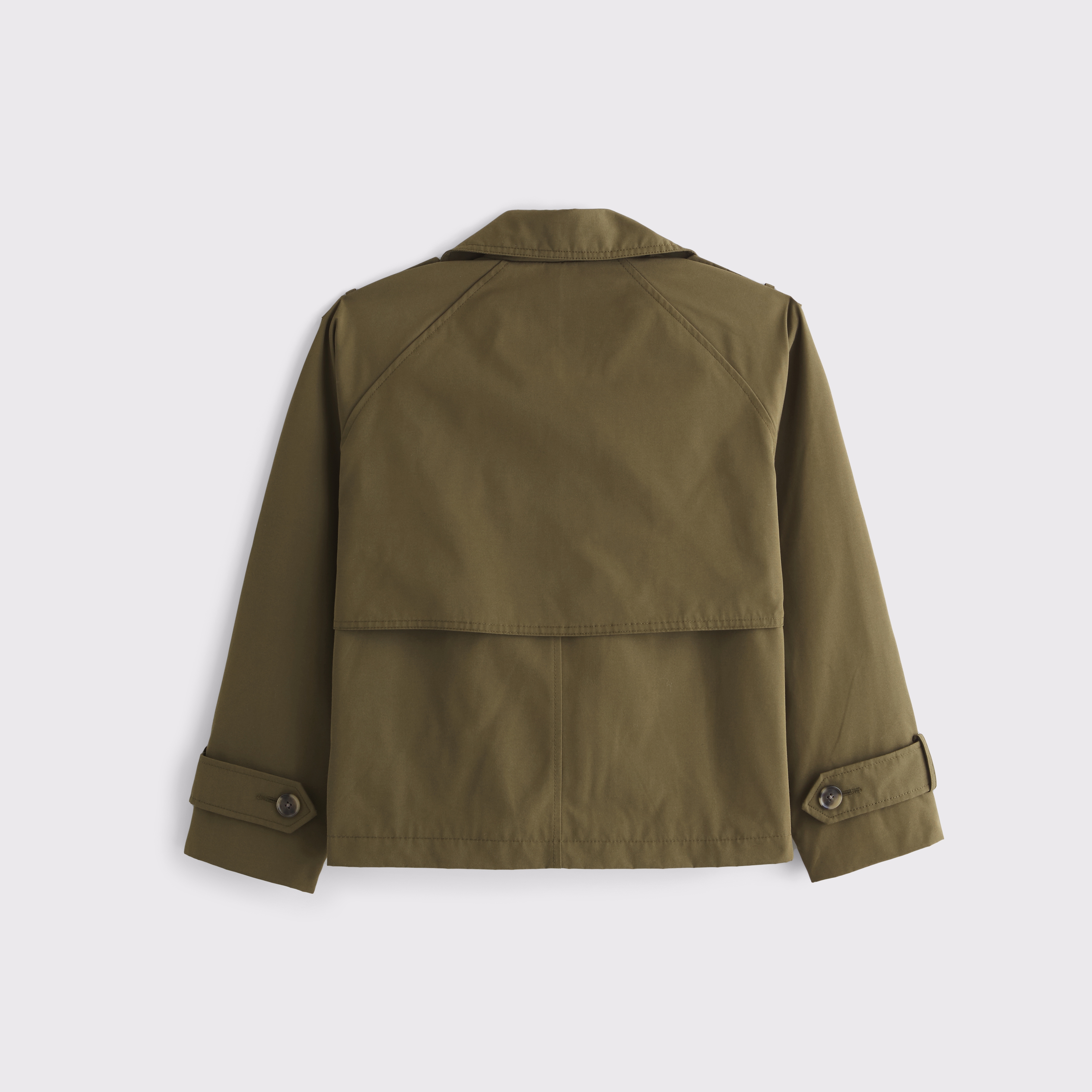 Abercrombie & Fitch Relaxed Short Trench Coat In Green