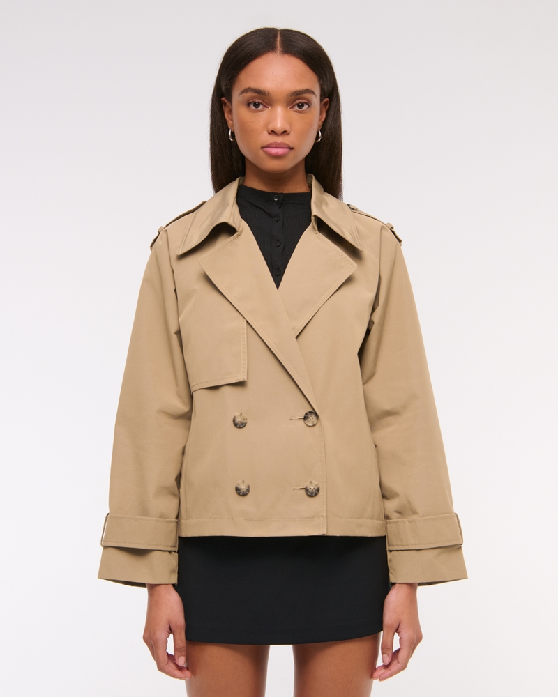 Wool-Blend Short Coat