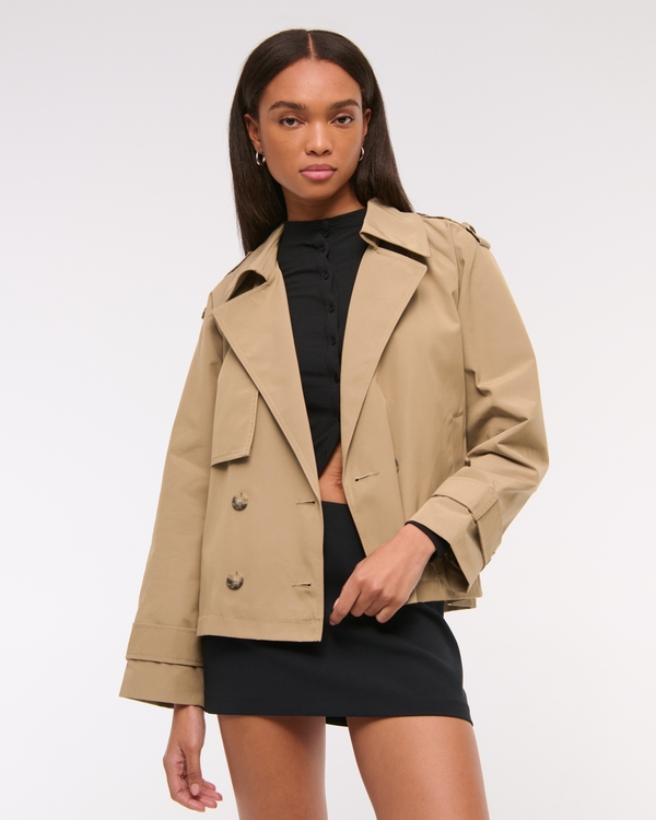 Women's Relaxed Short Trench Coat | Women's Clearance