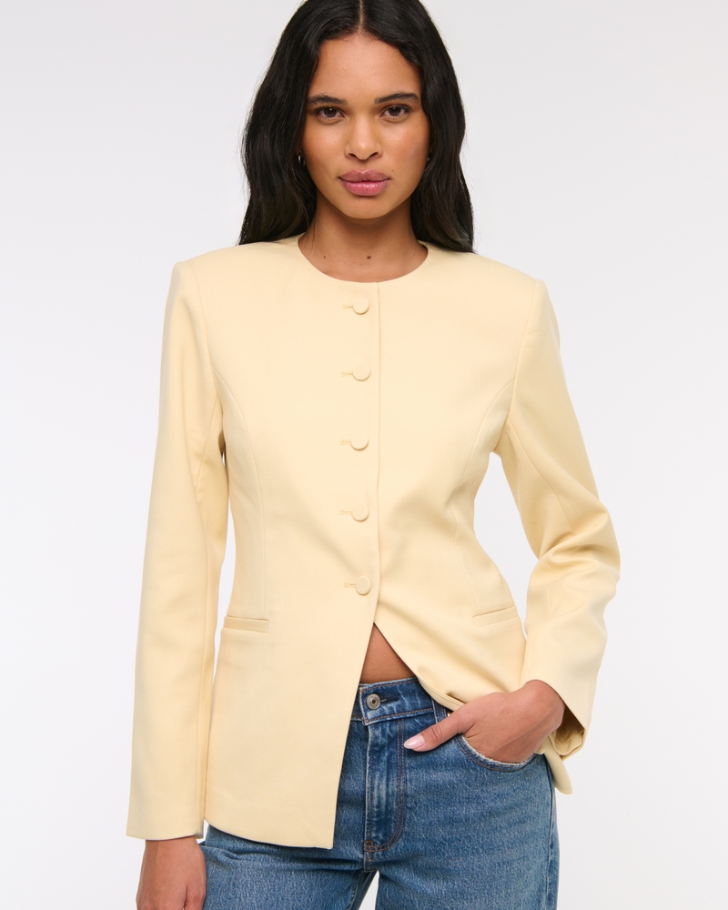 Women's Collarless Suiting Blazer Women's Clearance