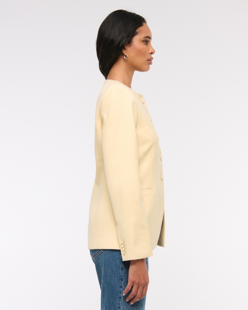 Collarless Suiting Blazer