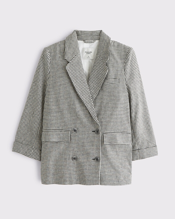 Abilene Off White Double Breasted Linen Blazer main image 1