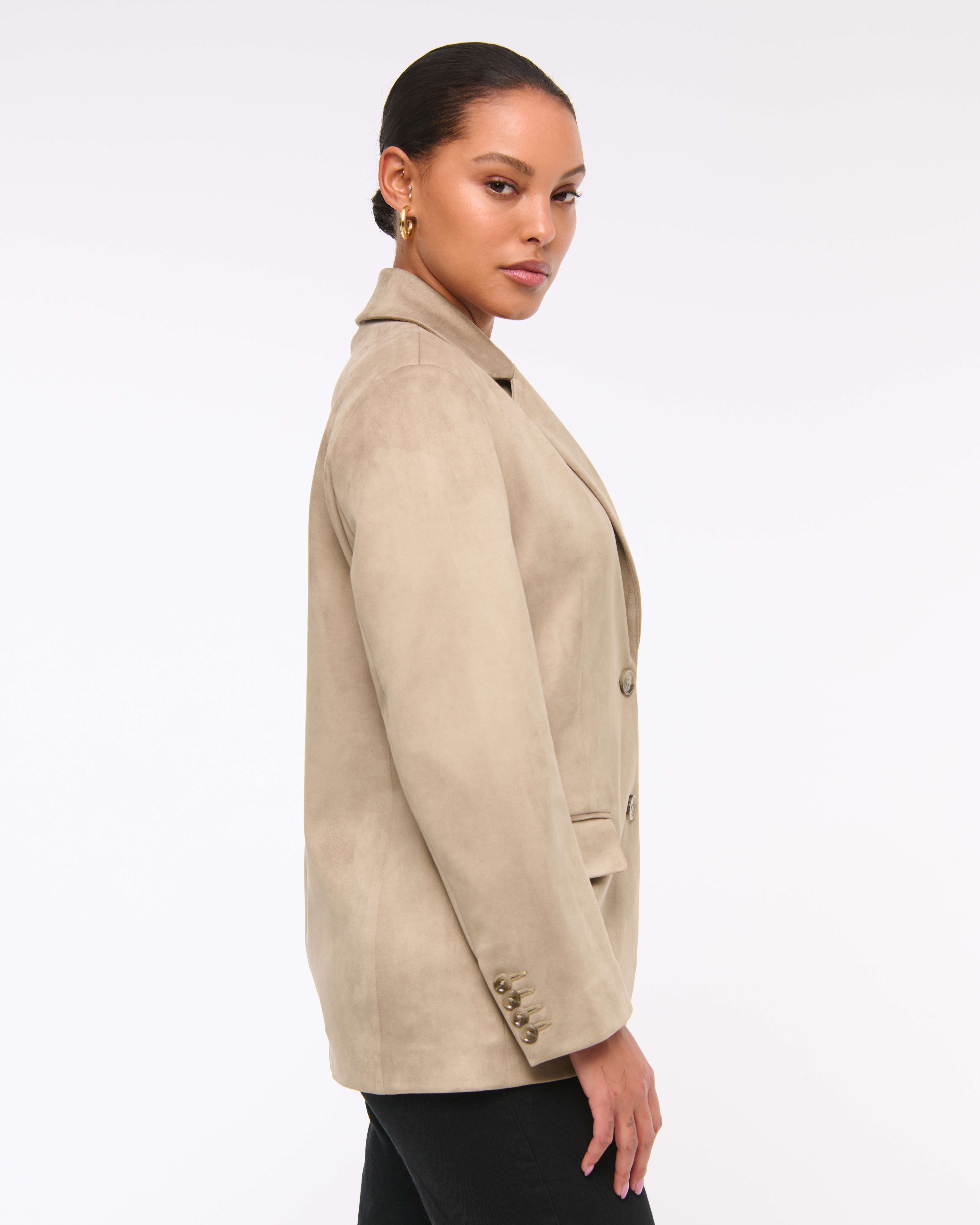 Women's Vegan Suede Slouchy Blazer | Women's Coats & Jackets