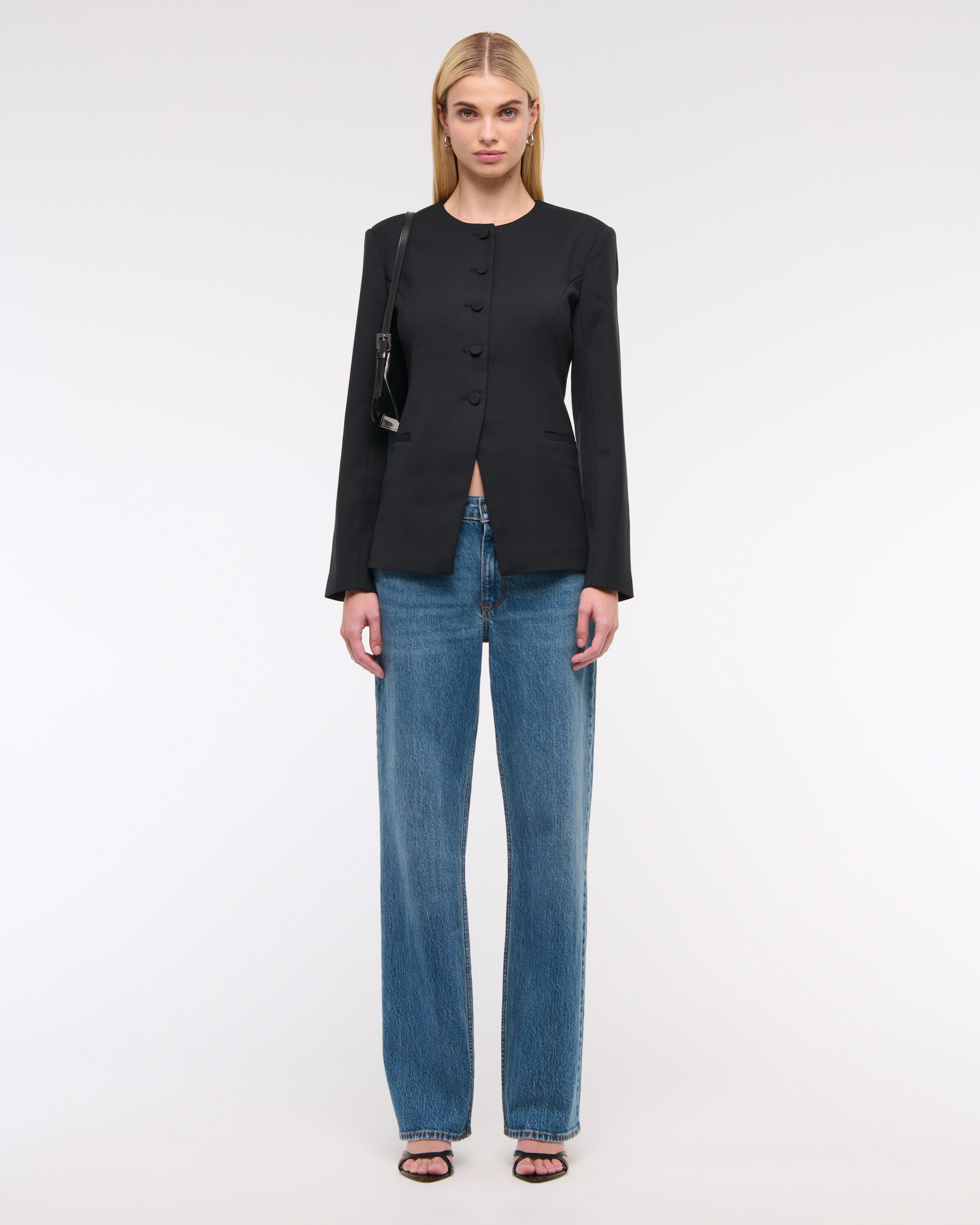 Women's Collarless Suiting Blazer | Women's Coats & Jackets