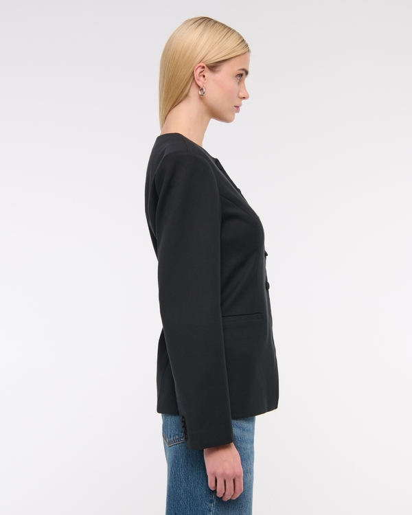 Collarless Suiting Blazer