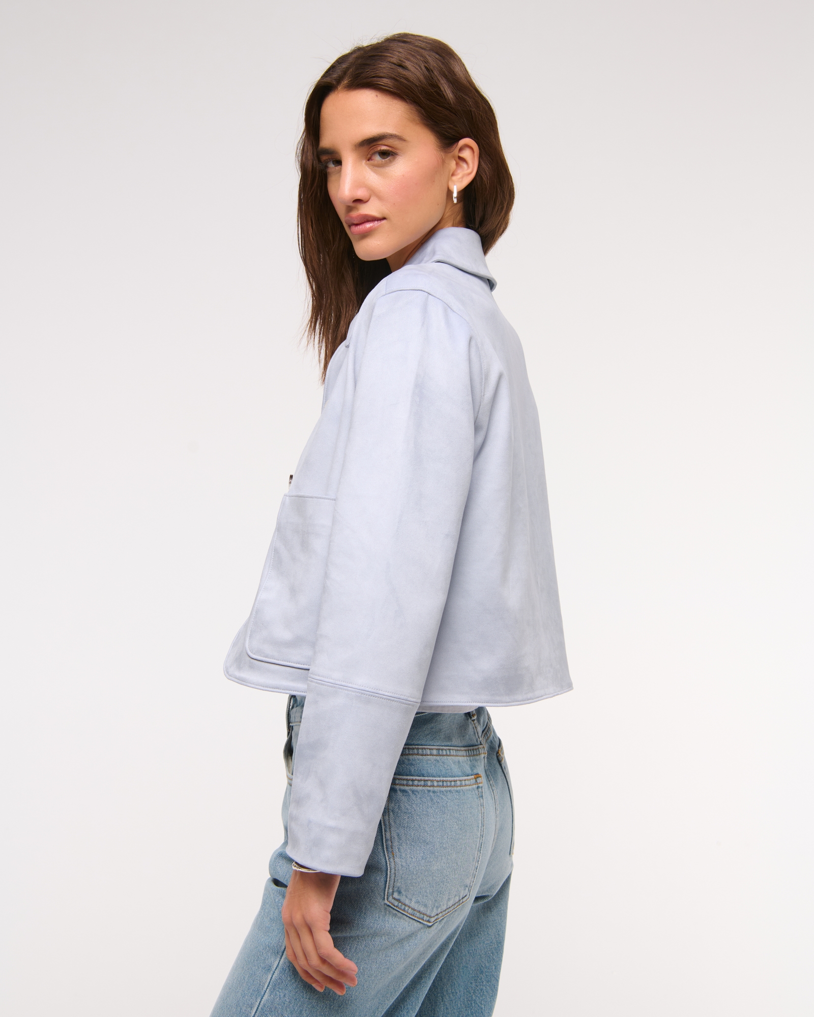 Vegan Suede Button-Through Jacket