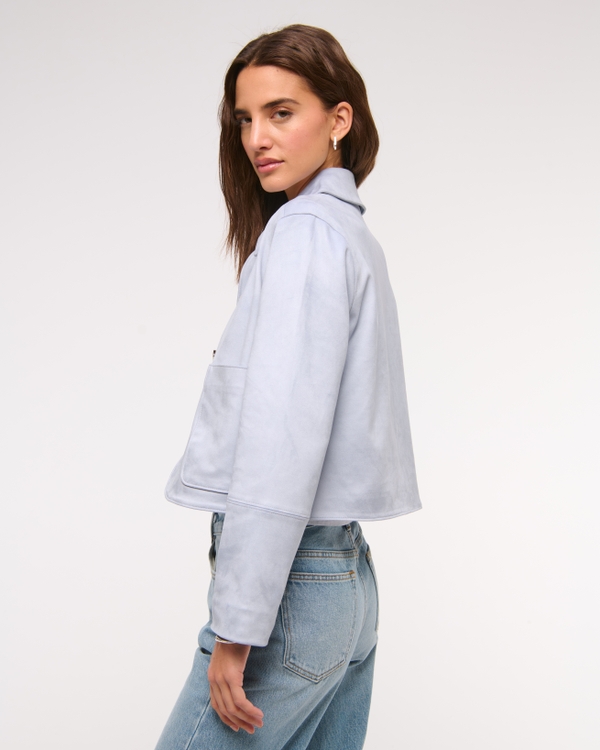 Vegan Suede Button-Through Jacket