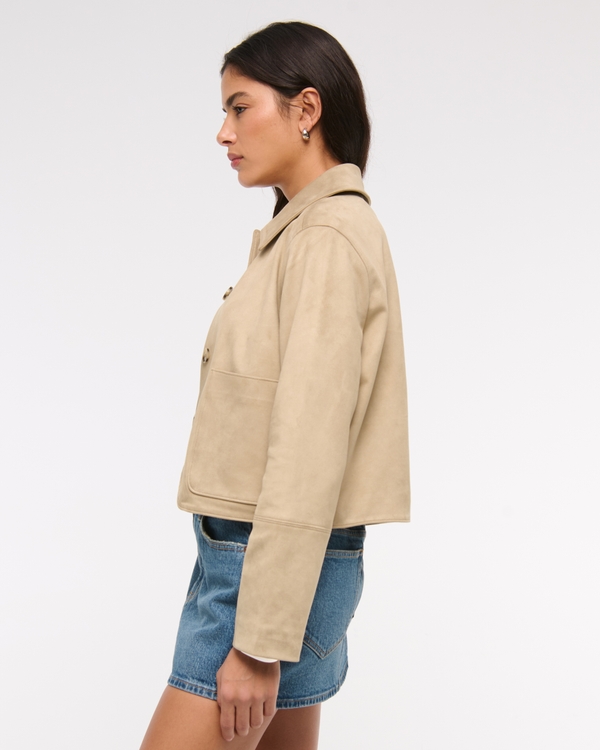 Vegan Suede Button-Through Jacket