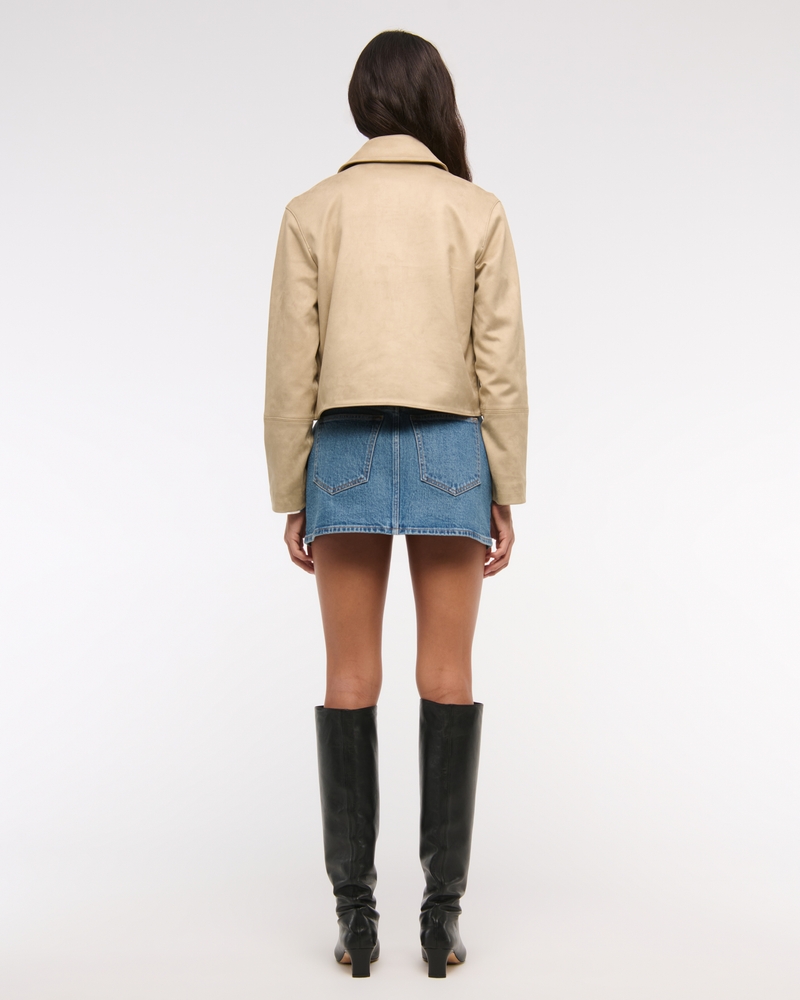 Vegan Suede Button-Through Jacket