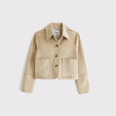 Женские куртки Abercrombie & Fitch Vegan Suede Button-Through Jacket