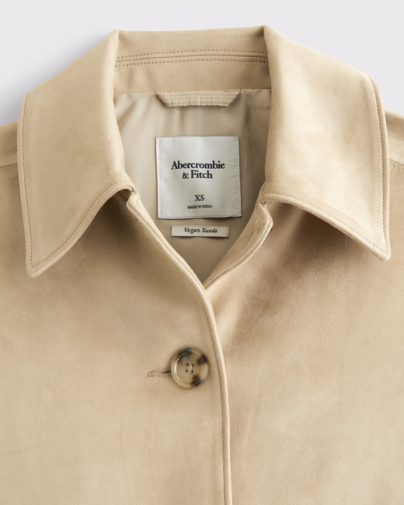 Women's Vegan Suede Button-Through Jacket | Women's Coats