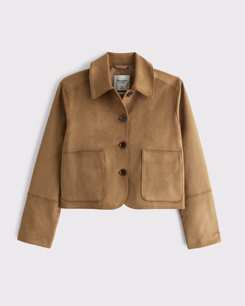 Abercrombie Vegan Suede Shirt outlets Jacket