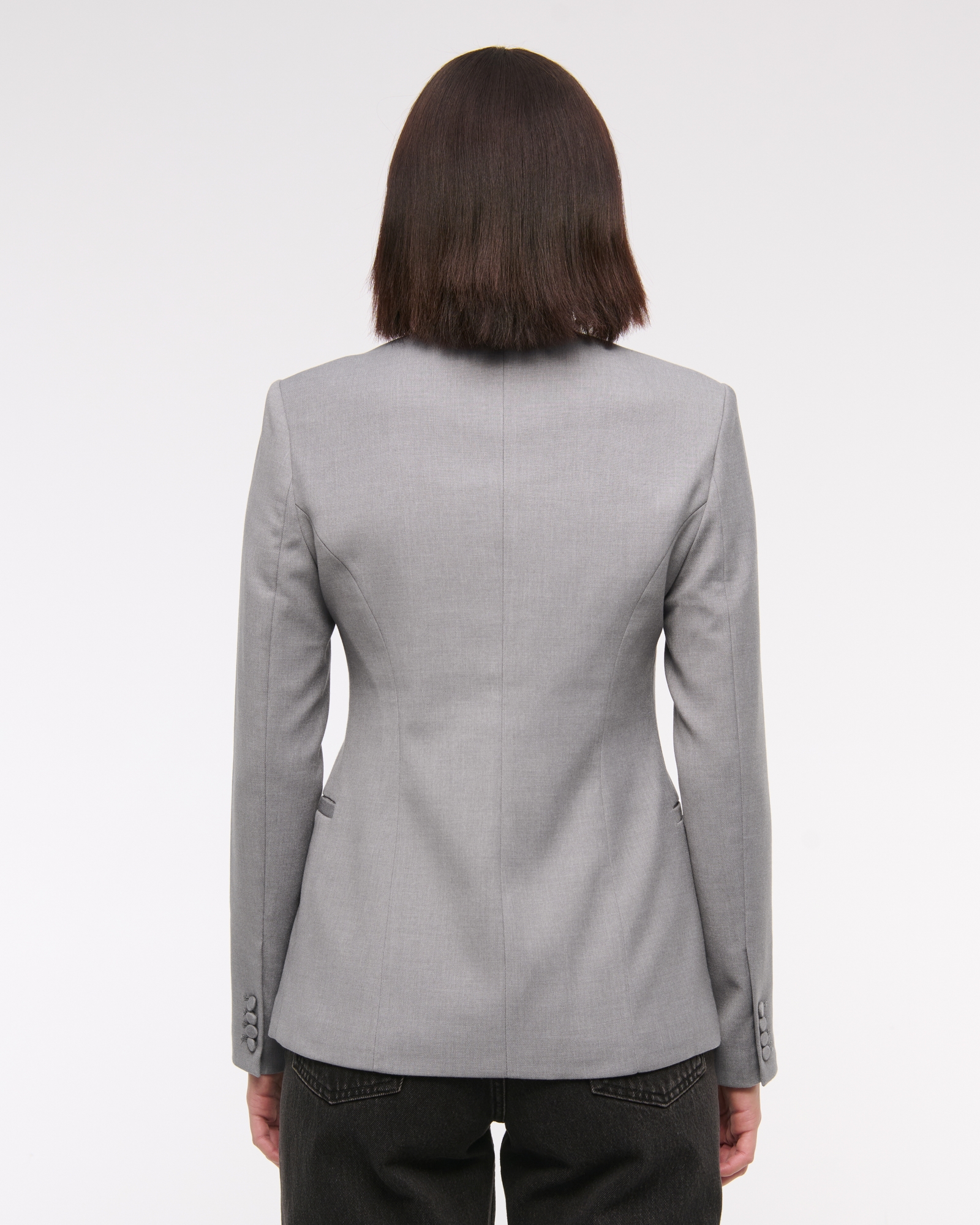 Collarless Suiting Blazer