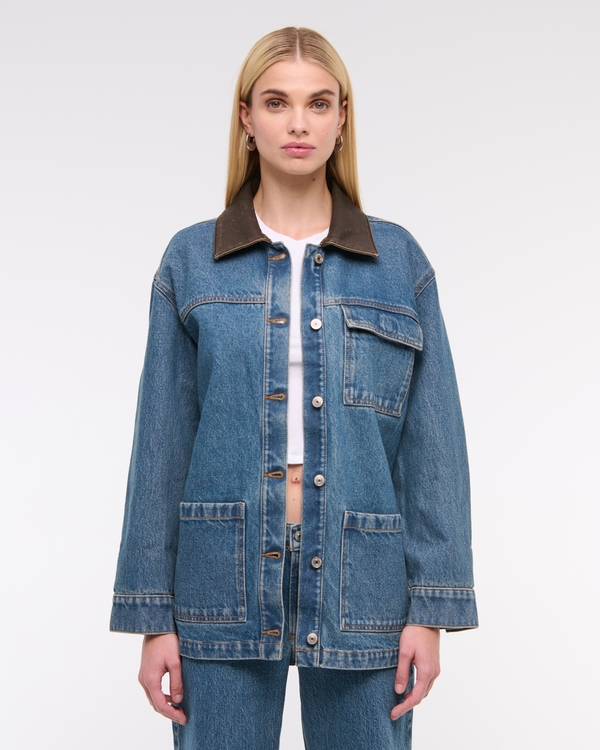 Abercrombie & Fitch, Denim Utility Shirt Jacket