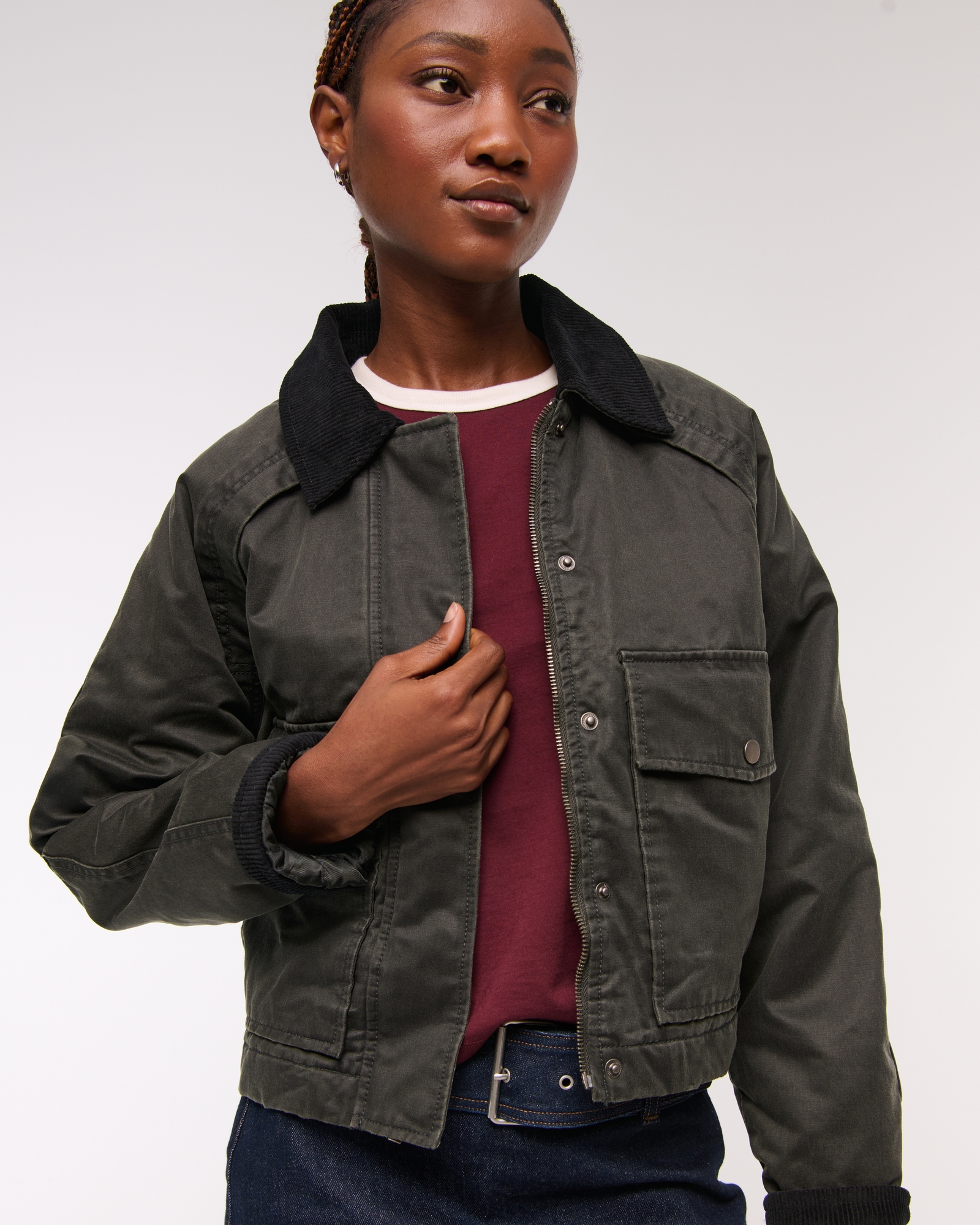 Short Waxed Chore Jacket