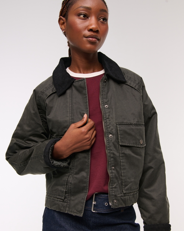 Short Waxed Chore Jacket