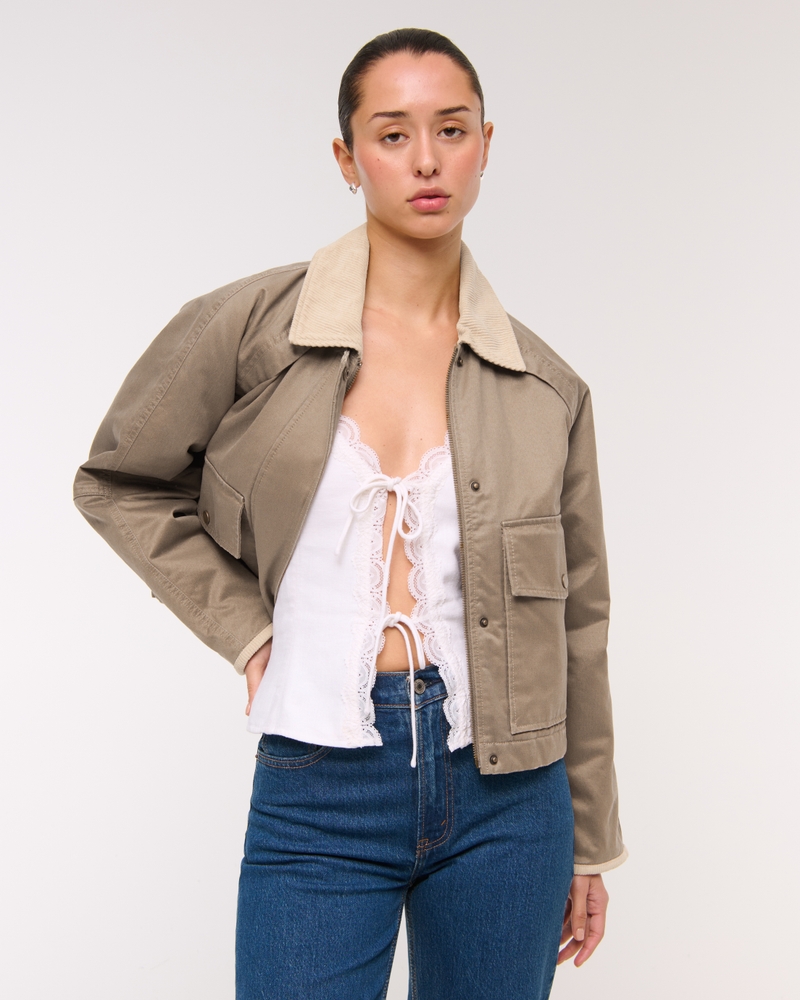 Women's Short Waxed Chore Jacket Women's Coats Jackets