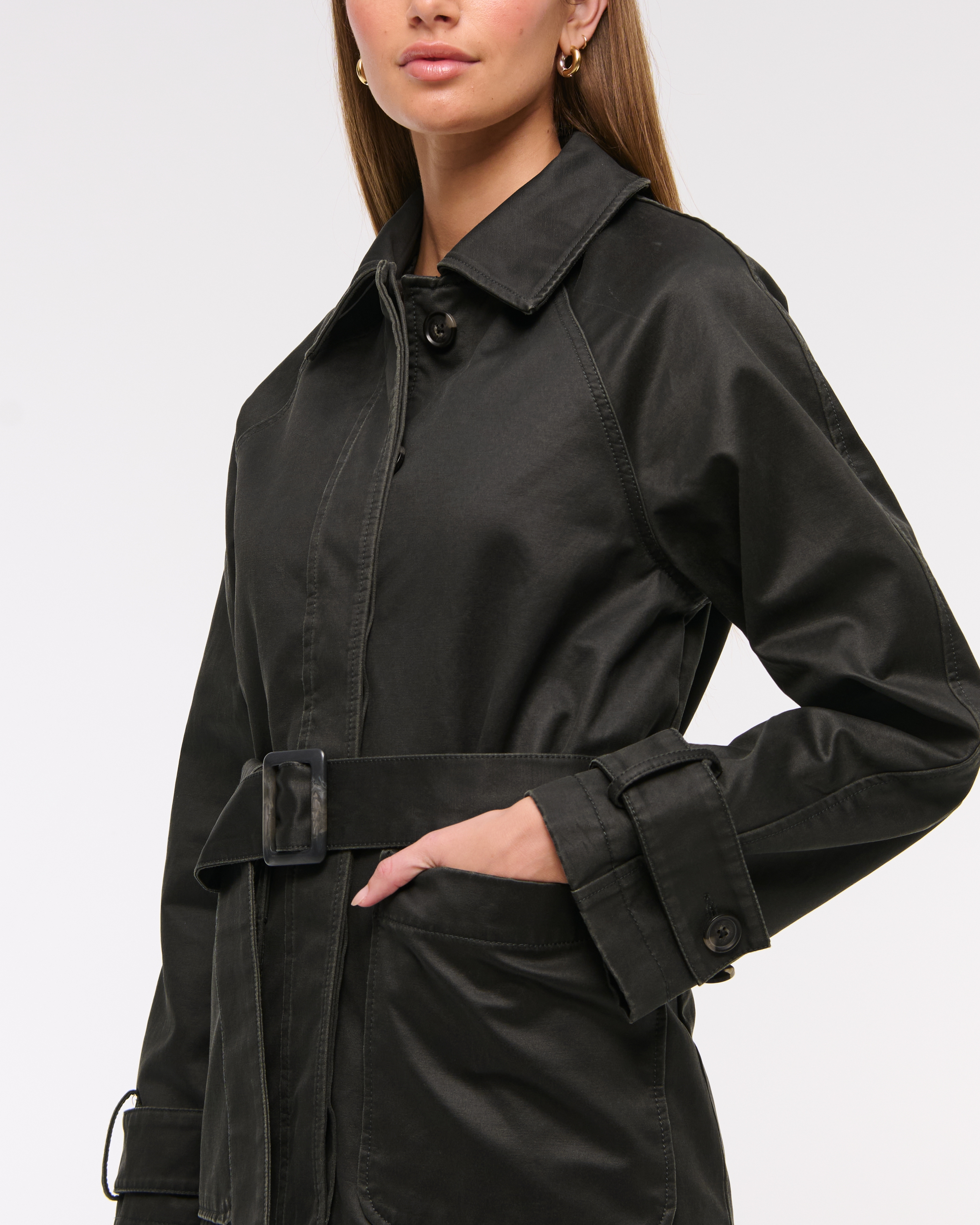 Women's Waxed Belted Utility Jacket | Women's Coats
