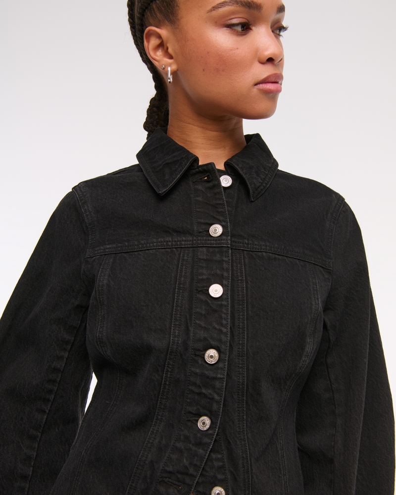 Slim Barrel Sleeve Denim Jacket