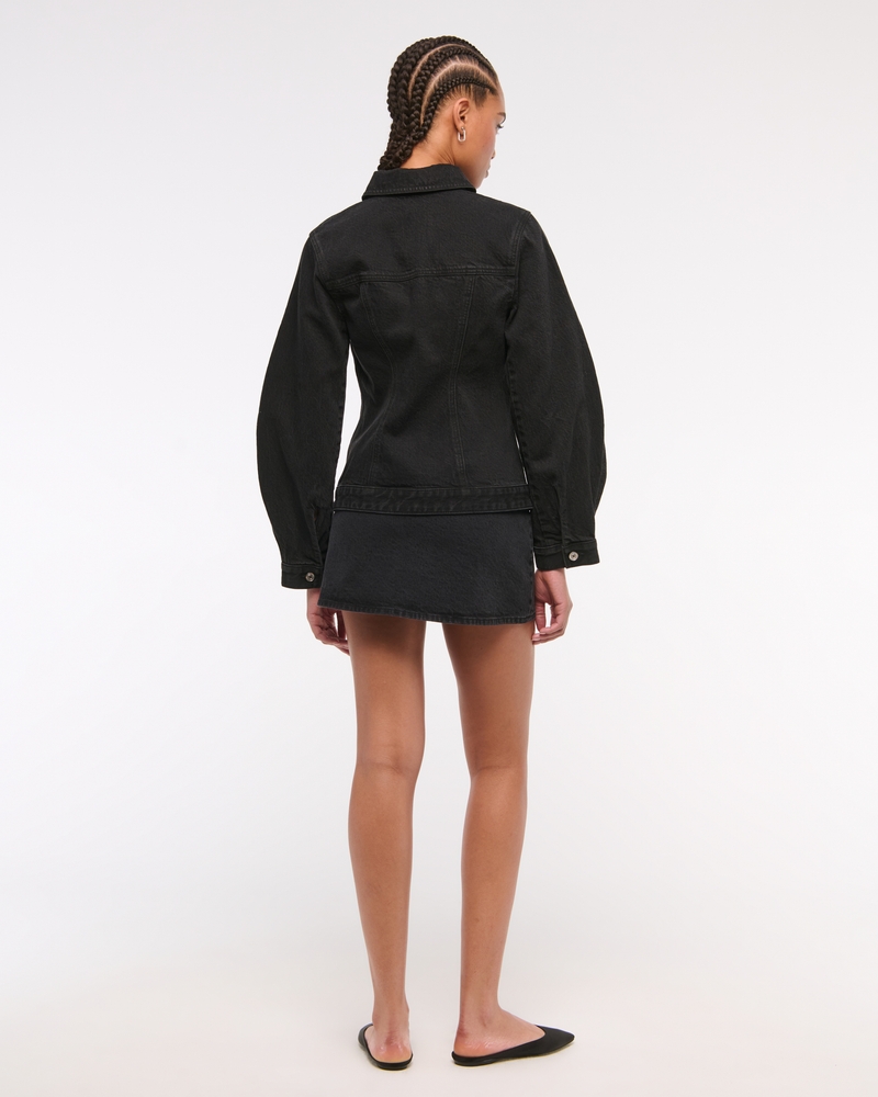 Slim Barrel Sleeve Denim Jacket