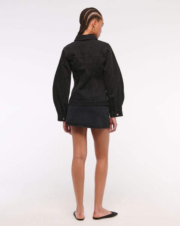 Slim Barrel Sleeve Denim Jacket