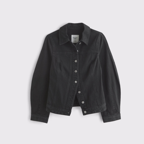 Женские куртки Abercrombie & Fitch Slim Barrel Sleeve Denim Jacket