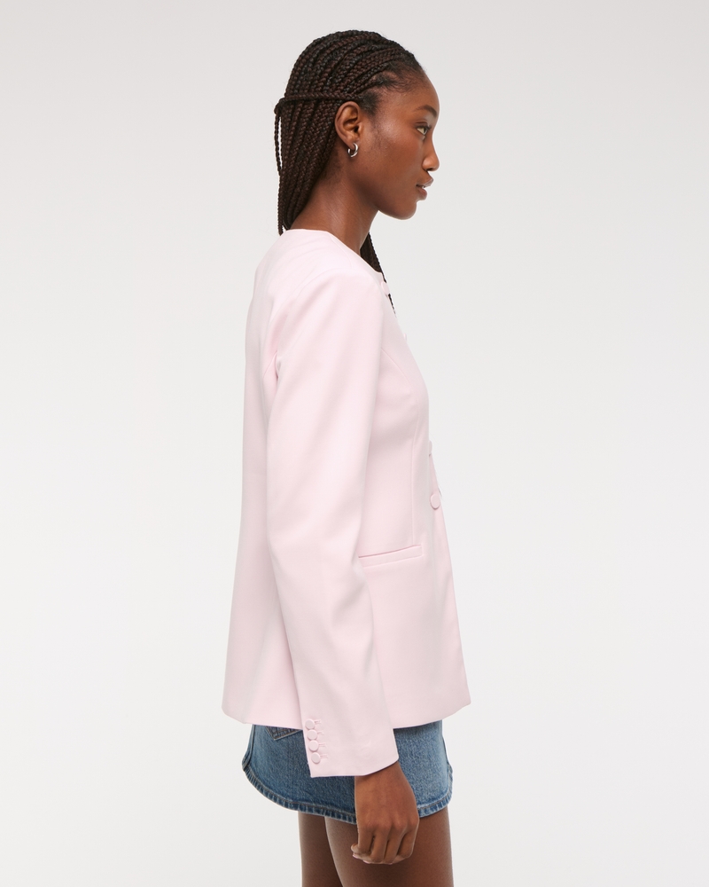 Collarless Suiting Blazer
