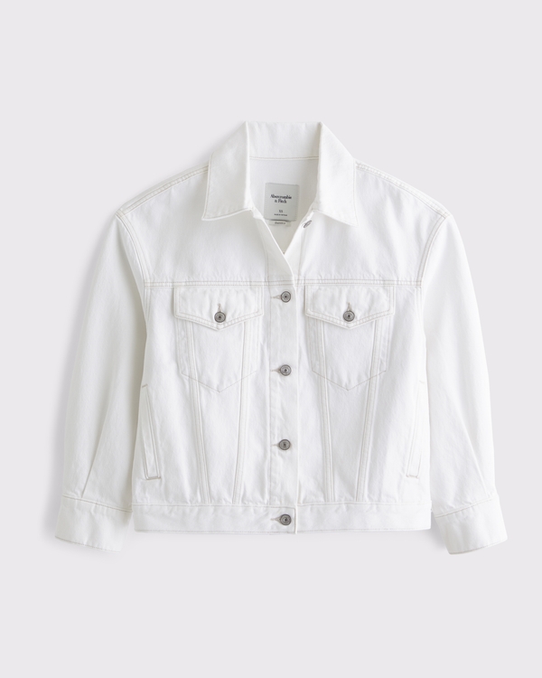 Women's Oversized Distressed Denim Trucker Jacket | Women's