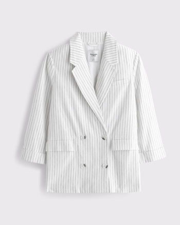 Double-Breasted Linen-Blend Slouchy Blazer from Abercrombie & Fitch - $39.97