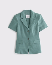 Short-Sleeve Premium Linen Blazer