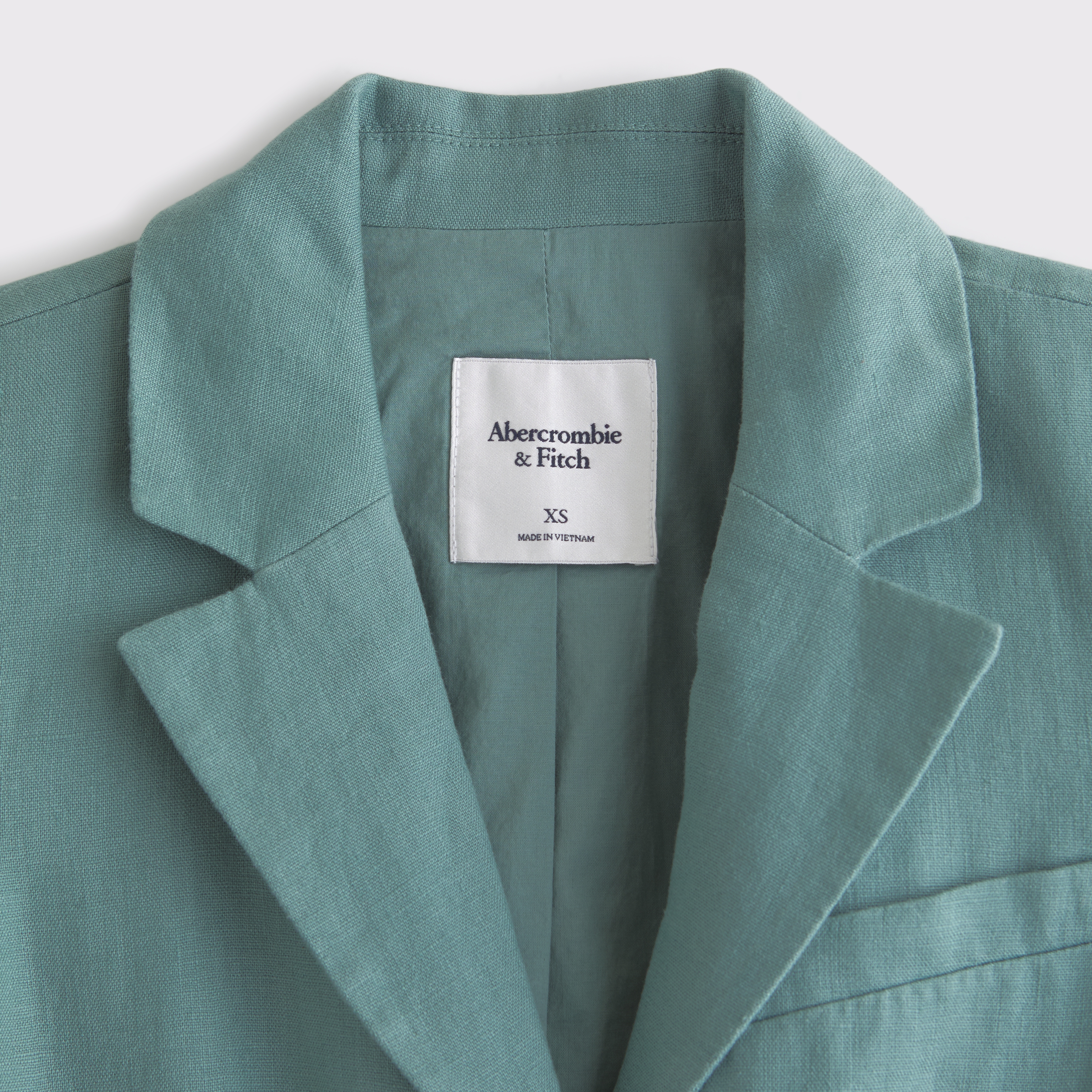 Abercrombie & Fitch Short-sleeve Premium Linen Blazer In Green