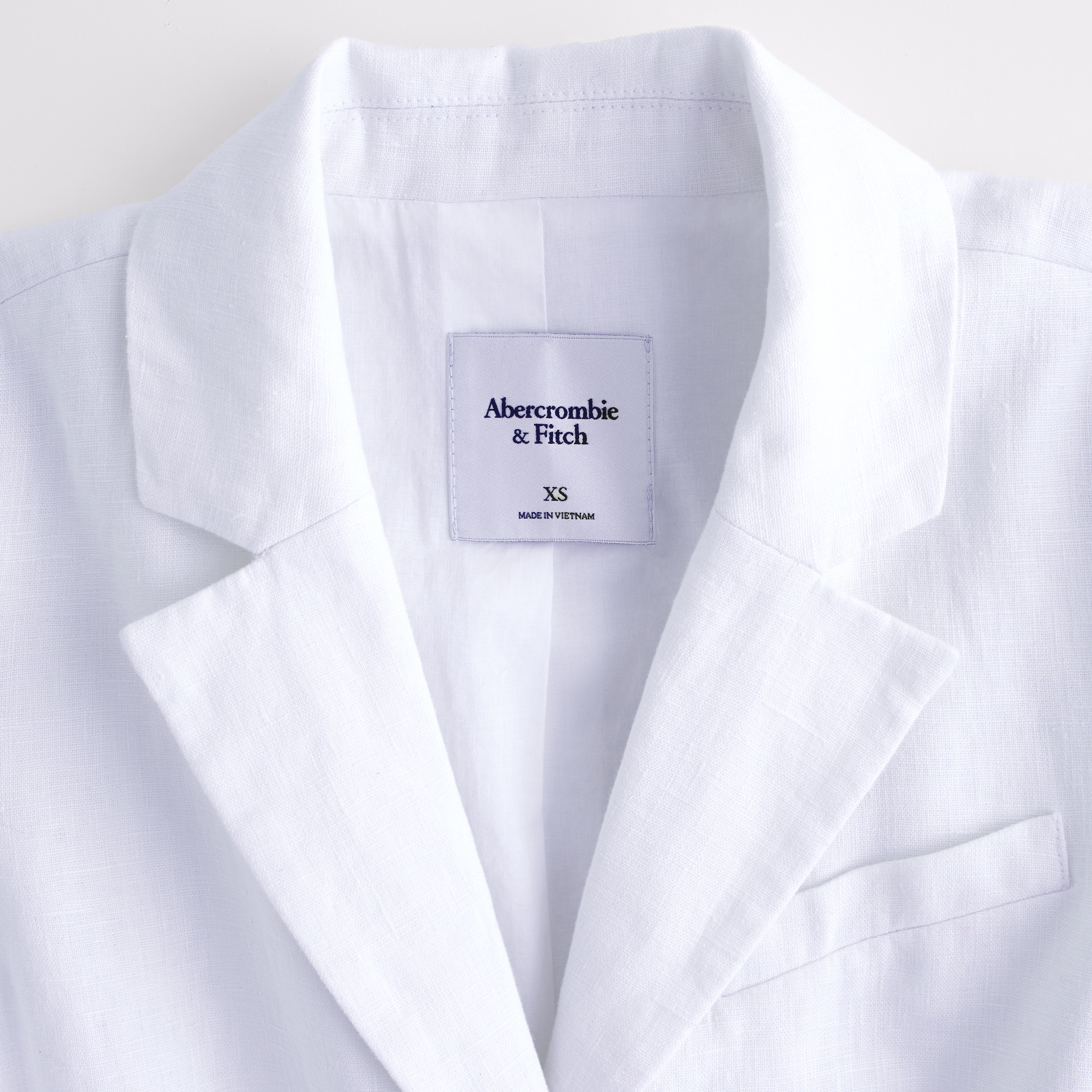 Abercrombie & Fitch Short-sleeve Premium Linen Blazer In White
