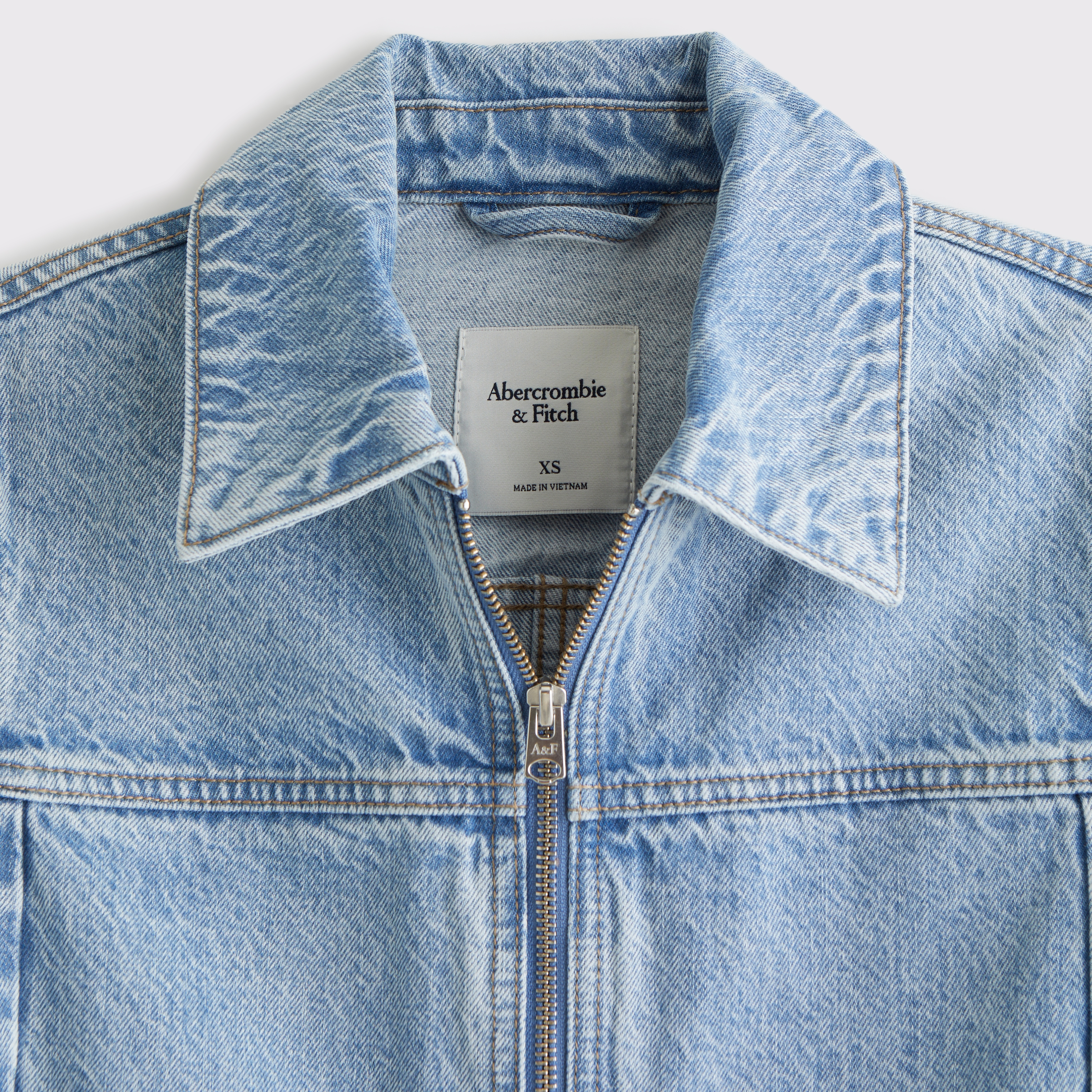 【COLOR iN ID】Clam double two-way zipper denim Women's Slim Double-Zip Denim Jacket | Women's Clearance