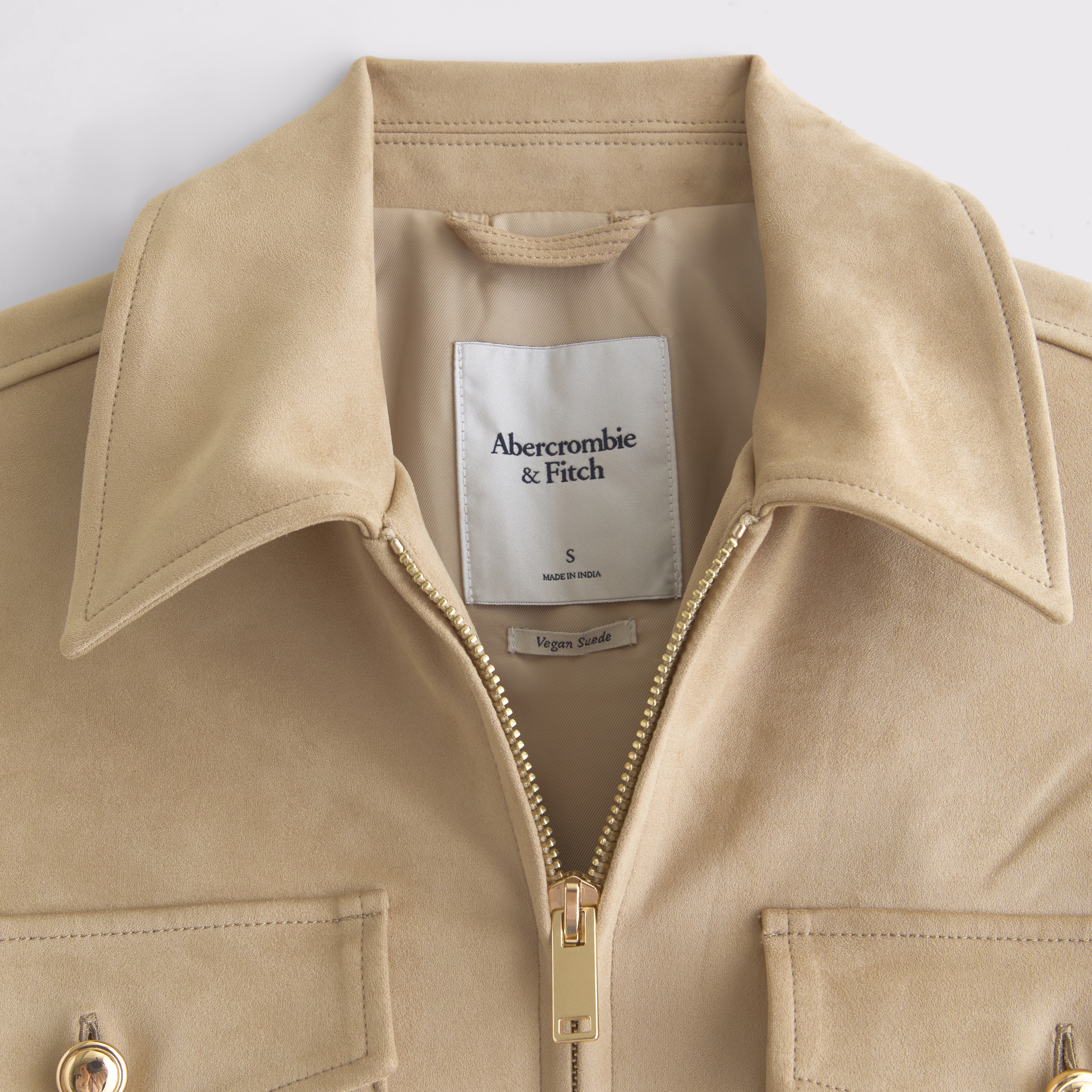 ブルゾン IRO097 Vegan Suede Cruelty Free Alpha Suede Jacket Ivory Zacharie - Alt-Suede and Faux-Fur Jacket - Beige/Creme
