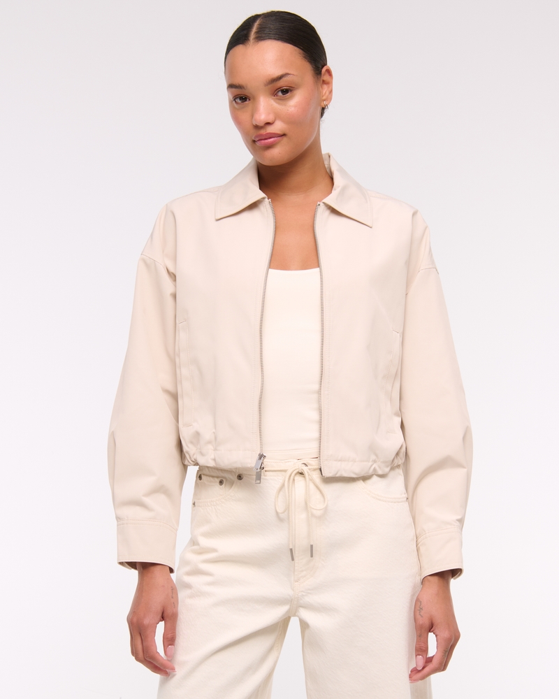 Cinched-Hem Double-Zip Jacket