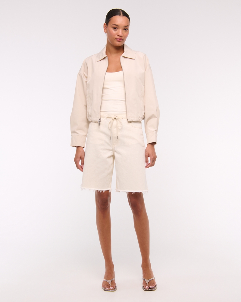 Cinched-Hem Double-Zip Jacket