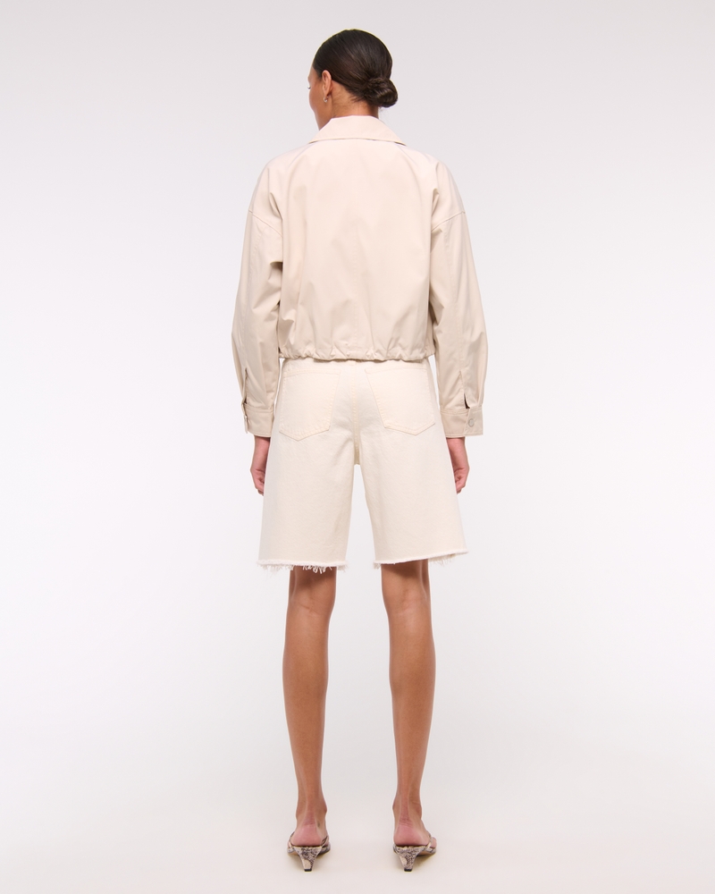 Cinched-Hem Double-Zip Jacket