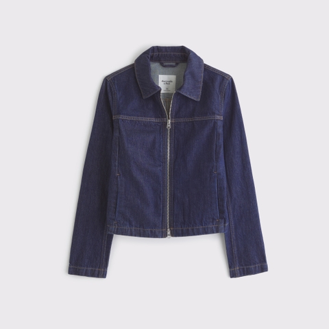 Женские куртки Abercrombie & Fitch Slim Double-Zip Denim Jacket
