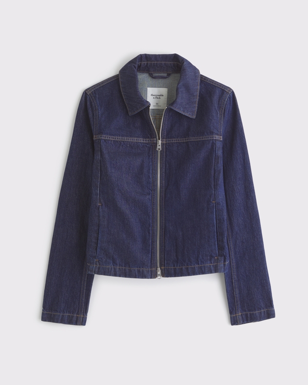Women's Slim Double-Zip Denim Jacket | Women's Clearance